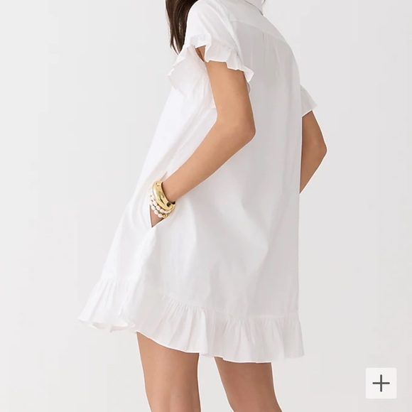 HP! ππ J.Crew Ruffle Hem Shirtdress in Cotton Poplin - Picture 3 of 8